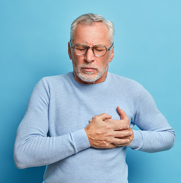 Person suffering from Heart Problems