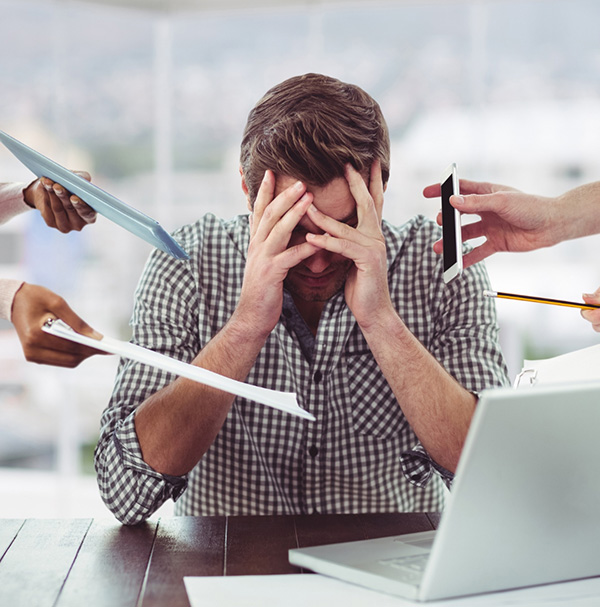 Person suffering from work related Stress